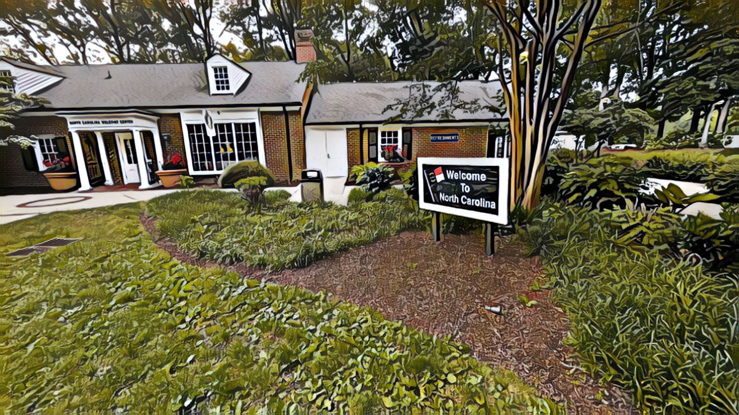 Exterior of Welcome Center at North Carolina Rest Stop on I85 Mile Marker 231